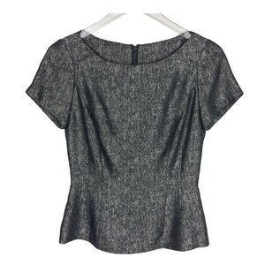 Halogen Metallic Short Sleeve Event Party Top XS